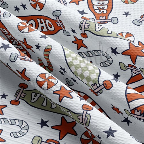 Christmas Printed Liverpool Bullet Textured Stretch Solid Strip Thick Knit Jersey Fabric