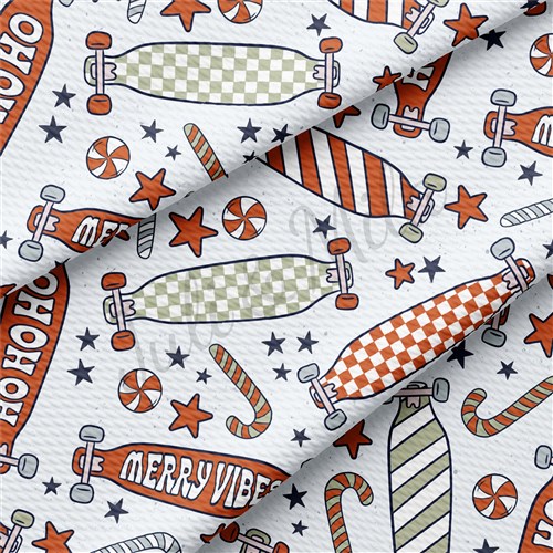 Christmas Printed Liverpool Bullet Textured Stretch Solid Strip Thick Knit Jersey Fabric