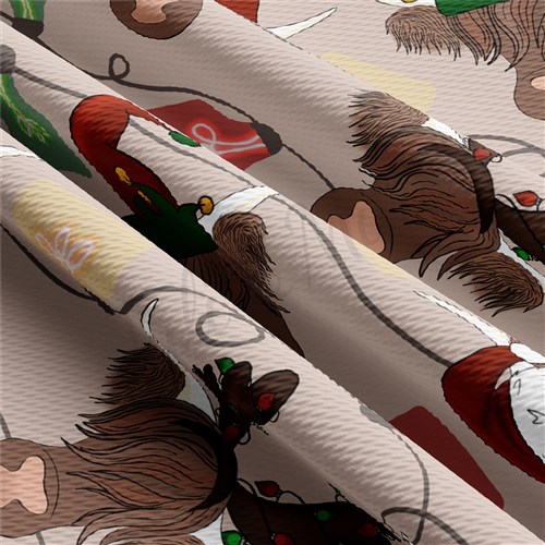 Christmas Printed Liverpool Bullet Textured Stretch Solid Strip Thick Knit Jersey Fabric