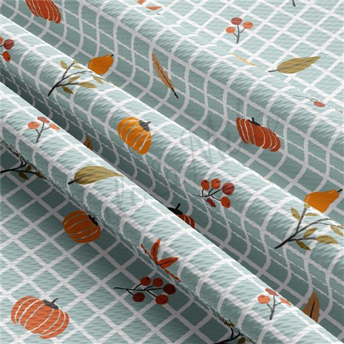 Pumpkin Fall Printed Liverpool Bullet Textured Stretch Solid Strip Thick Knit Jersey Fabric