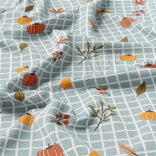 Pumpkin Fall Printed Liverpool Bullet Textured Stretch Solid Strip Thick Knit Jersey Fabric
