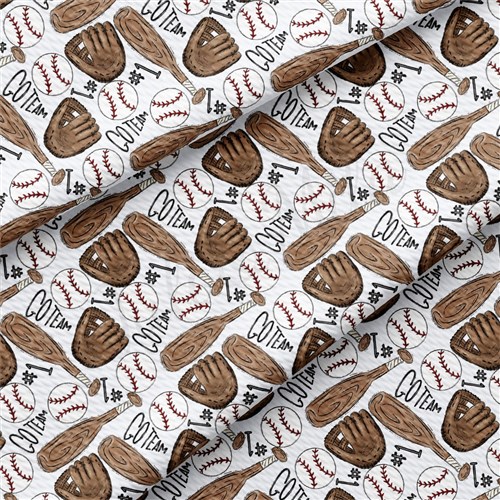 Printed Liverpool Fabric AA2511 Baseball & Get a Free $89.99 Embroidery Bundle
