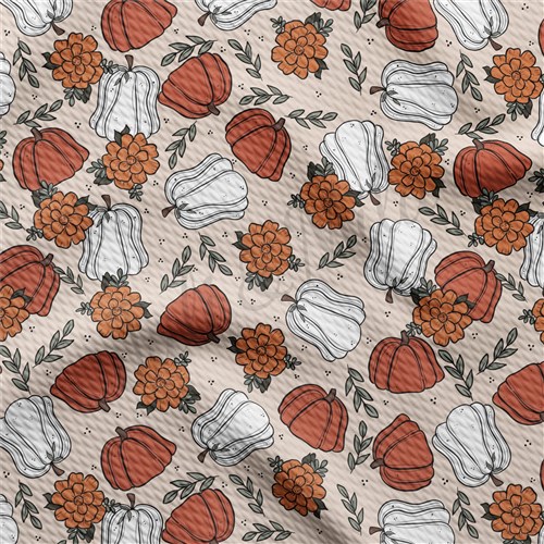 Floral Pumpkin Fall Liverpool Bullet Textured Stretch Solid Strip Thick Knit Jersey Fabric