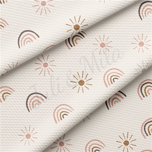 Rainbow Liverpool Bullet Textured Stretch Solid Strip Thick Knit Jersey Fabric