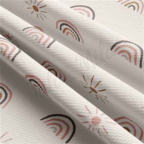 Rainbow Liverpool Bullet Textured Stretch Solid Strip Thick Knit Jersey Fabric
