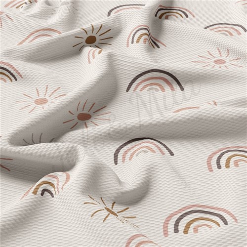 Rainbow Liverpool Bullet Textured Stretch Solid Strip Thick Knit Jersey Fabric