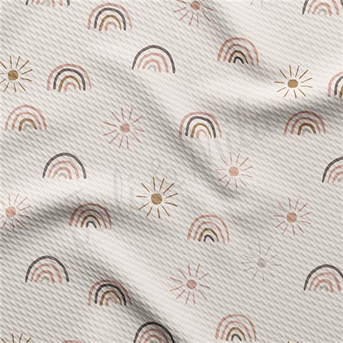 Rainbow Liverpool Bullet Textured Stretch Solid Strip Thick Knit Jersey Fabric