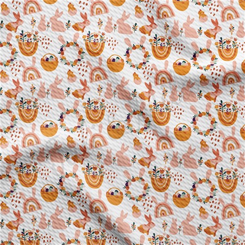 Easter Liverpool Bullet Textured Stretch Solid Strip Thick Knit Jersey Fabric