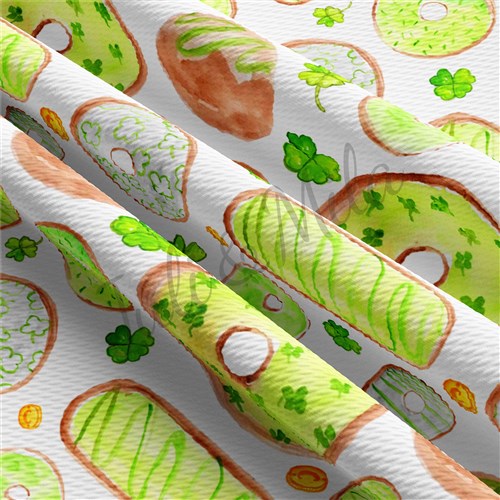 St. Patrick's Day Printed Liverpool Bullet Textured Stretch Solid Strip Thick Knit Jersey Fabric