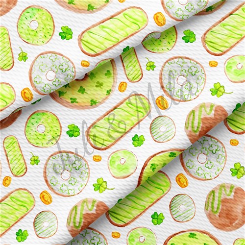 St. Patrick's Day Printed Liverpool Bullet Textured Stretch Solid Strip Thick Knit Jersey Fabric