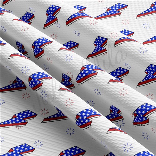 Patriotic 4th of July Printed Liverpool Fabric AA1433 & Get a Free $89.99 Embroidery Bundle