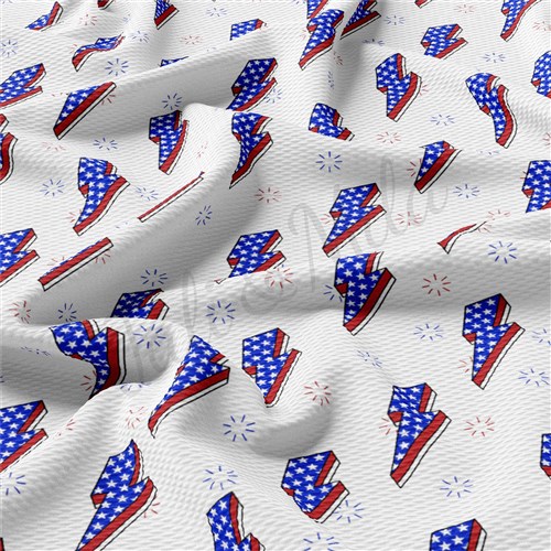 Patriotic 4th of July Printed Liverpool Fabric AA1433 & Get a Free $89.99 Embroidery Bundle