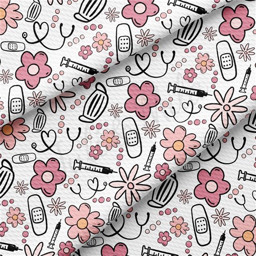 Nurse Liverpool Bullet Textured Stretch Solid Strip Thick Knit Jersey Fabric