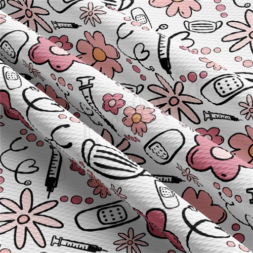 Nurse Liverpool Bullet Textured Stretch Solid Strip Thick Knit Jersey Fabric