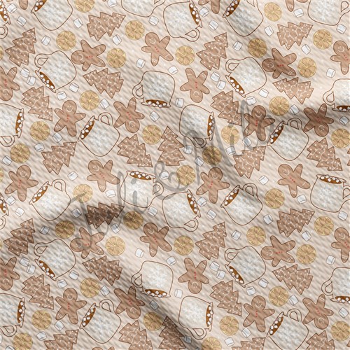 Christmas Printed Liverpool Bullet Textured Stretch Solid Strip Thick Knit Jersey Fabric