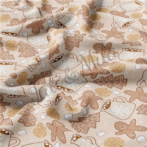 Christmas Printed Liverpool Bullet Textured Stretch Solid Strip Thick Knit Jersey Fabric