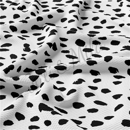 Dalmatian Printed Liverpool Bullet Textured Stretch Solid Strip Thick Knit Jersey Fabric