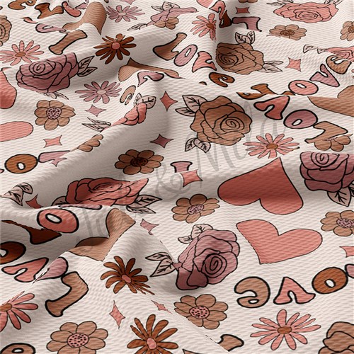 Valentine's Day Printed Liverpool Bullet Textured Stretch Solid Strip Thick Knit Jersey Fabric