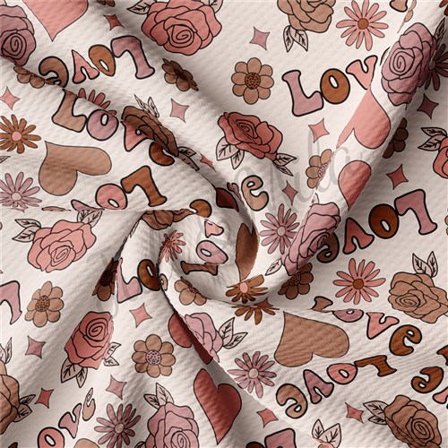 Valentine's Day Printed Liverpool Bullet Textured Stretch Solid Strip Thick Knit Jersey Fabric