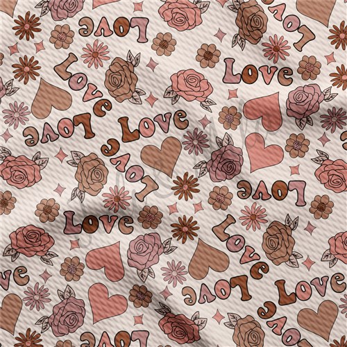 Valentine's Day Printed Liverpool Bullet Textured Stretch Solid Strip Thick Knit Jersey Fabric