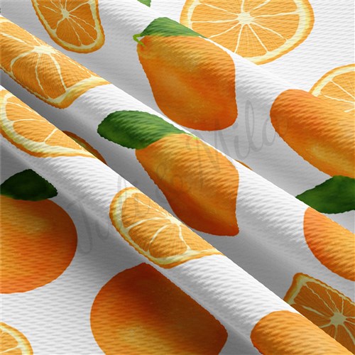 Orange Printed Liverpool 4 Way Fabric AA1521 & Get a Free $89.99 Embroidery Bundle