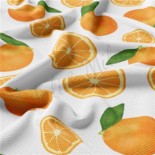 Orange Printed Liverpool 4 Way Fabric AA1521 & Get a Free $89.99 Embroidery Bundle