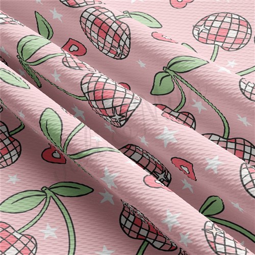 Valentine's Day Printed Liverpool Bullet Textured Stretch Solid Strip Thick Knit Jersey Fabric