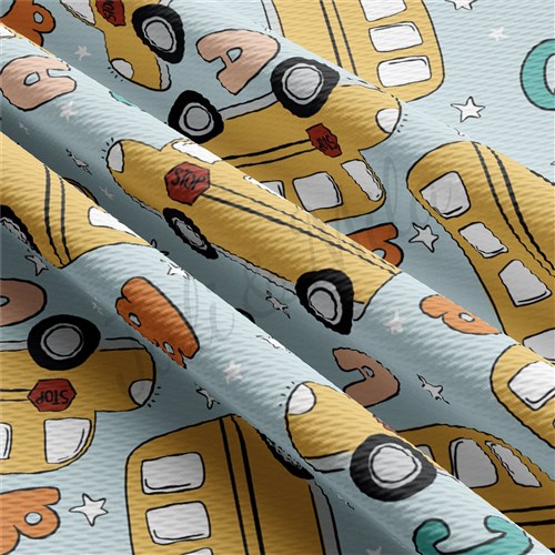 Back to School Printed Liverpool Bullet Textured Stretch Solid Strip Thick Knit Jersey Fabric