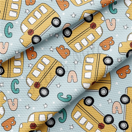Back to School Printed Liverpool Bullet Textured Stretch Solid Strip Thick Knit Jersey Fabric