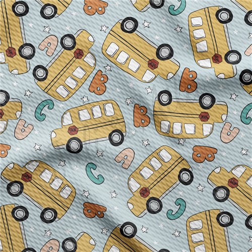 Back to School Printed Liverpool Bullet Textured Stretch Solid Strip Thick Knit Jersey Fabric