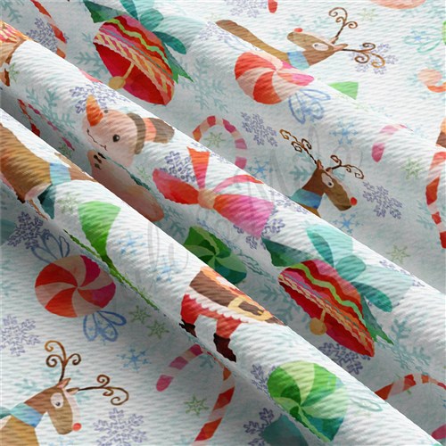 Christmas Printed Liverpool Bullet Textured Stretch Solid Strip Thick Knit Jersey Fabric