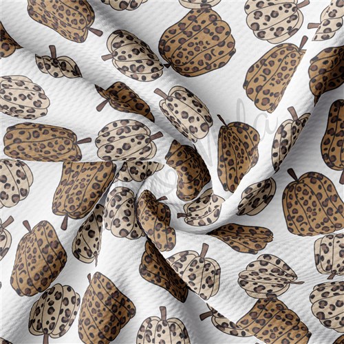 Leopard Cheetah Pumpkin Fall Liverpool Bullet Textured Stretch Solid Strip Thick Knit Jersey Fabric