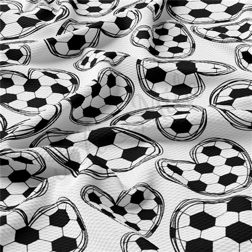 Soccer Ball Printed Liverpool Bullet Textured Stretch Solid Strip Thick Knit Jersey Fabric