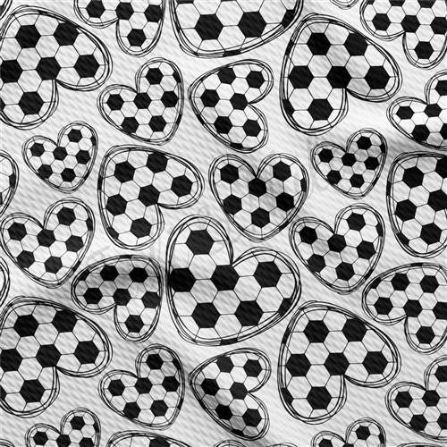 Soccer Ball Printed Liverpool Bullet Textured Stretch Solid Strip Thick Knit Jersey Fabric