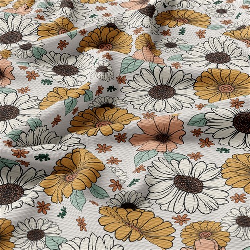 Fall FLoral Printed Liverpool Fabric flower AA1858 & Get a Free $89.99 Embroidery Bundle