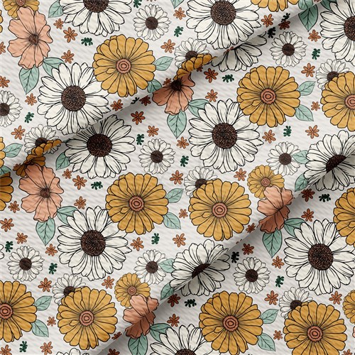 Fall FLoral Printed Liverpool Fabric flower AA1858 & Get a Free $89.99 Embroidery Bundle
