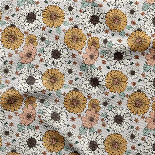 Fall FLoral Printed Liverpool Fabric flower AA1858 & Get a Free $89.99 Embroidery Bundle