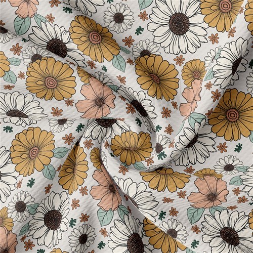 Fall FLoral Printed Liverpool Fabric flower AA1858 & Get a Free $89.99 Embroidery Bundle