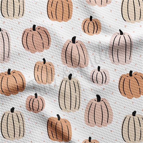 Fall Autumn Pumpkin Printed Liverpool Fabric AA647 & Get a Free $89.99 Embroidery Bundle