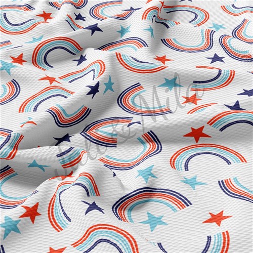 Patriotic 4th of July Rainbows Printed Liverpool Bullet PT76 TBP102 & Get a Free $89.99 Embroidery Bundle