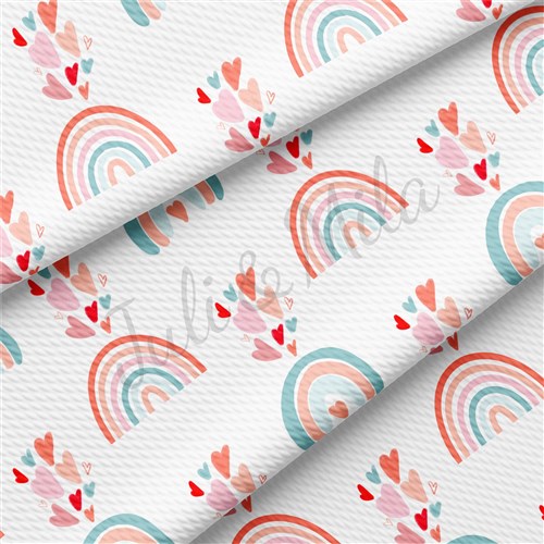Valentine's Day Rainbow Printed Fabric AA1071 & Get a Free $89.99 Embroidery Bundle