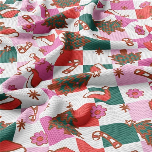 Christmas Christmas Liverpool Bullet Textured Stretch Solid Strip Thick Knit Jersey Fabric