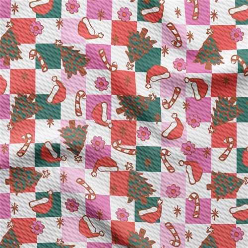 Christmas Christmas Liverpool Bullet Textured Stretch Solid Strip Thick Knit Jersey Fabric