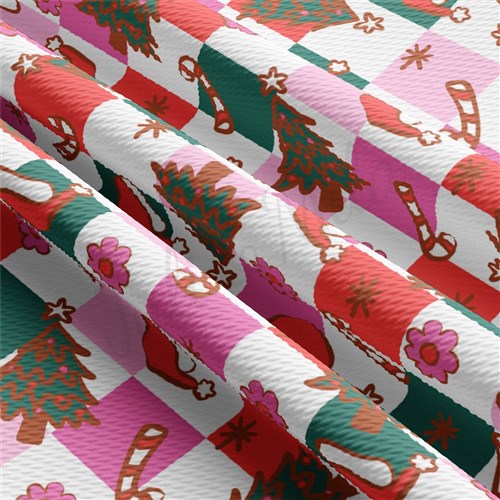 Christmas Christmas Liverpool Bullet Textured Stretch Solid Strip Thick Knit Jersey Fabric