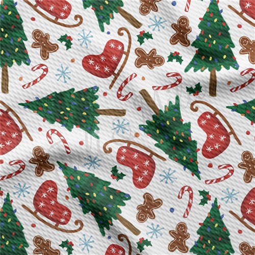 Christmas Printed Liverpool Bullet Textured Stretch Solid Strip Thick Knit Jersey Fabric