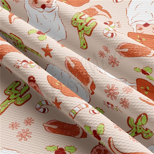 Christmas Christmas Liverpool Bullet Textured Stretch Solid Strip Thick Knit Jersey Fabric