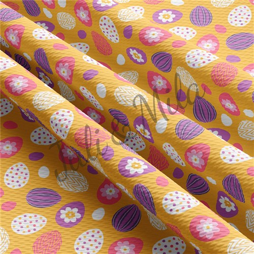 Easter Printed Liverpool Fabric Egg Bunny Pastel(E43) & Get a Free $89.99 Embroidery Bundle