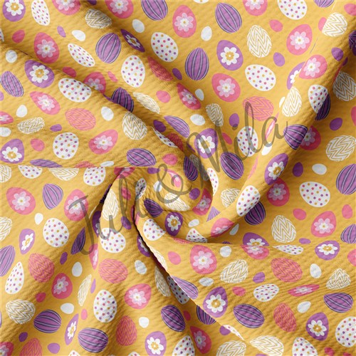 Easter Printed Liverpool Fabric Egg Bunny Pastel(E43) & Get a Free $89.99 Embroidery Bundle