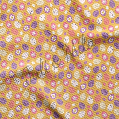 Easter Printed Liverpool Fabric Egg Bunny Pastel(E43) & Get a Free $89.99 Embroidery Bundle