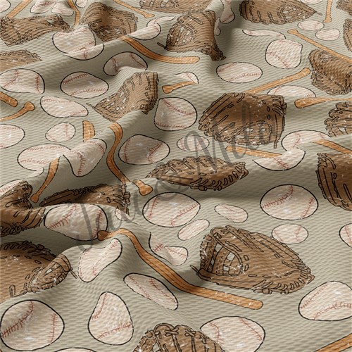 Baseball Printed Liverpool 4 Way Fabric baseball & Get a Free $89.99 Embroidery Bundle